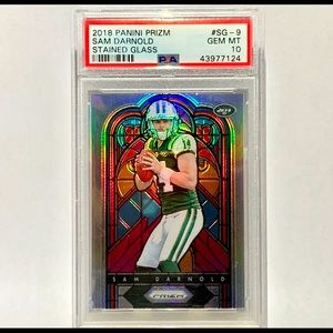 ✨🌈2018 Panini Prizm Stained Glass Sam Darnold PSA 10 SSP Pop 63🌈✨